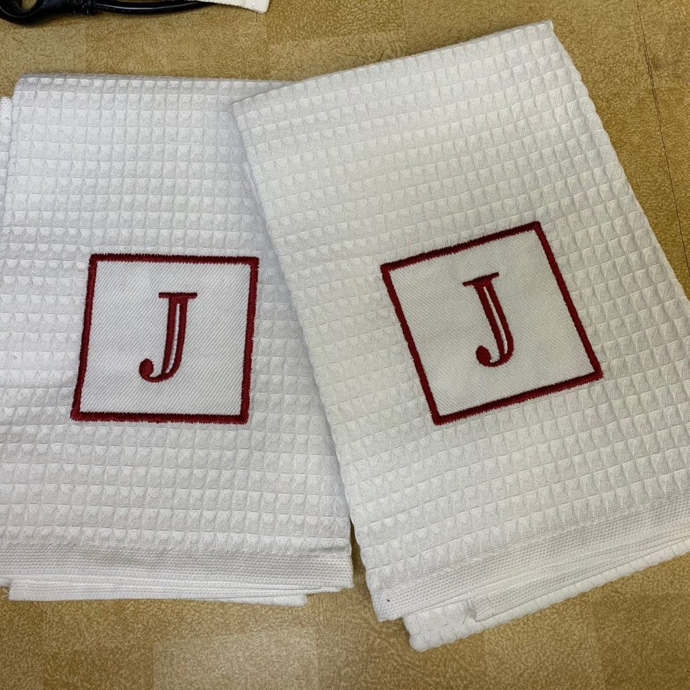 Monogram Dish Towels, Letter "J"